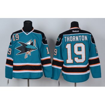 San Jose Sharks #19 Joe Thornton Blue Jersey