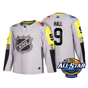 Men's New Jersey Devils #9 Taylor Hall Grey 2018 NHL All-Star Stitched Ice Hockey Jersey