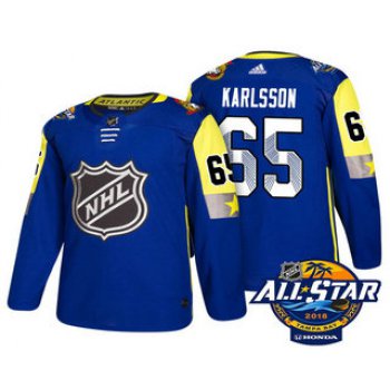 Men's Ottawa Senators #65 Erik Karlsson Blue 2018 NHL All-Star Stitched Ice Hockey Jersey