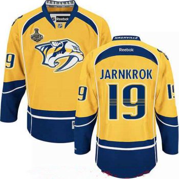 Men's Nashville Predators #19 Calle Jarnkrok Yellow 2017 Stanley Cup Finals Patch Stitched NHL Reebok Hockey Jersey