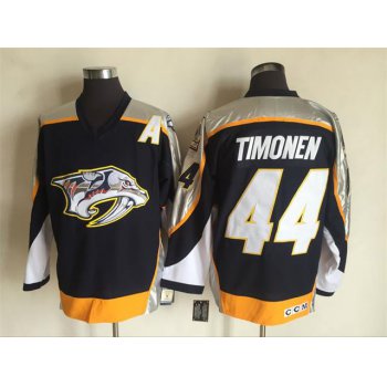 Men's Nashville Predators #44Kimmo Timonen Navy Blue 1998-99 Throwback Stitched NHL CCM Vintage Hockey Jersey