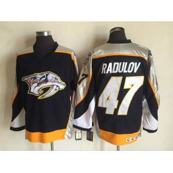 Men's Nashville Predators #47 Alexander Radulov Navy Blue 1998-99 Throwback Stitched NHL CCM Vintage Hockey Jersey
