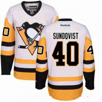 Men's Pittsburgh Penguins #40 Oskar Sundqvist White Third Stitched NHL Reebok Hockey Jersey
