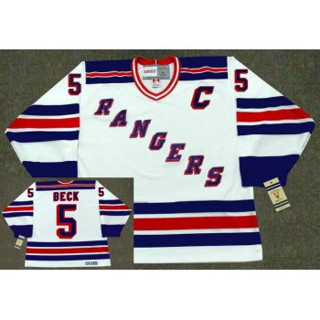 Men's York Rangers #5 BARRY BECK 1983 CCM Vintage Home NHL Hockey Jersey