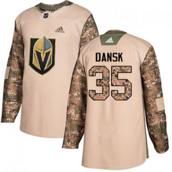 Adidas Golden Knights #35 Oscar Dansk Camo Authentic 2017 Veterans Day Stitched NHL Jersey