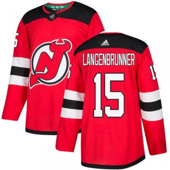 Adidas New Jersey Devils #15 Langenbrunner Red Home Authentic Stitched NHL Jersey