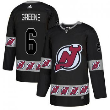 Men's New Jersey Devils #6 Andy Greene Black Team Logos Fashion Adidas Jersey