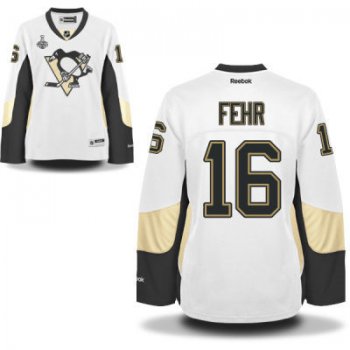 Women's Pittsburgh Penguins #16 Eric Fehr White Road 2017 Stanley Cup NHL Finals Patch Jersey