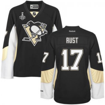 Women's Pittsburgh Penguins #17 Bryan Rust Black Team Color 2017 Stanley Cup NHL Finals Patch Jersey