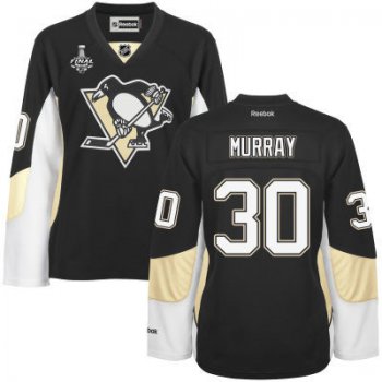 Women's Pittsburgh Penguins #30 Matt Murray Black Team Color 2017 Stanley Cup NHL Finals Patch Jersey