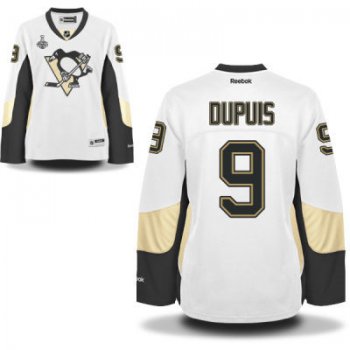 Women's Pittsburgh Penguins #9 Pascal Dupuis White Road 2017 Stanley Cup NHL Finals Patch Jersey