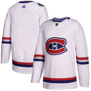 Adidas Canadiens Blank White Authentic 2017 100 Classic Stitched NHL Jersey