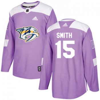 Adidas Predators #15 Craig Smith Purple Authentic Fights Cancer Stitched NHL Jersey