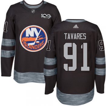 Adidas Islanders #91 John Tavares Black 1917-2017 100th Anniversary Stitched NHL Jersey