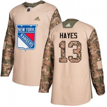 Adidas Rangers #13 Kevin Hayes Camo Authentic 2017 Veterans Day Stitched NHL Jersey