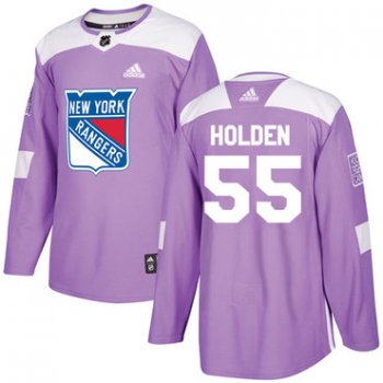 Adidas Rangers #55 Nick Holden Purple Authentic Fights Cancer Stitched NHL Jersey