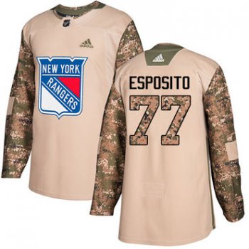 Adidas Rangers #77 Phil Esposito Camo Authentic 2017 Veterans Day Stitched NHL Jersey