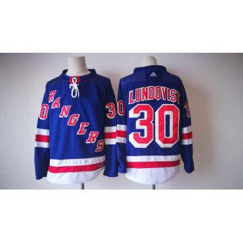 Men's New York Rangers #30 Henrik Lundqvist Light Blue Home 2017-2018 Hockey Stitched NHL Jersey