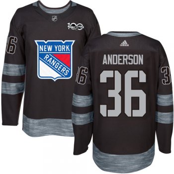 Men's York Rangers #36 Glenn Anderson Black 1917-2017 100th Anniversary Stitched NHL Jersey