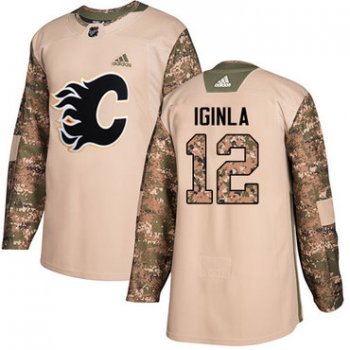 Adidas Flames #12 Jarome Iginla Camo Authentic 2017 Veterans Day Stitched NHL Jersey