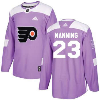 Adidas Flyers #23 Brandon Manning Purple Authentic Fights Cancer Stitched NHL Jersey