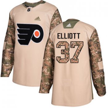 Adidas Flyers #37 Brian Elliott Camo Authentic 2017 Veterans Day Stitched NHL Jersey
