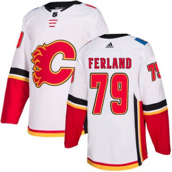 Men's Adidas Calgary Flames #79 Michael Ferland White Away Authentic NHL Jersey