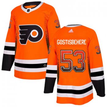 Men's Philadelphia Flyers #53 Shayne Gostisbehere Orange Drift Fashion Adidas Jersey