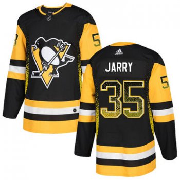 Men's Pittsburgh Penguins #35 Tristan Jarry Black Drift Fashion Adidas Jersey