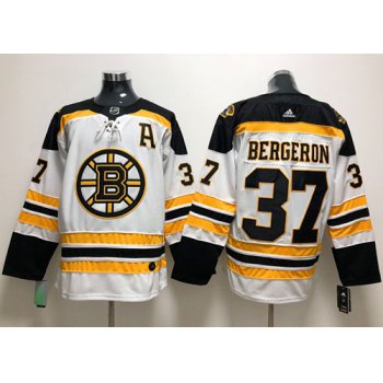 Adidas Boston Bruins #37 Patrice Bergeron White Road Authentic Stitched NHL Jersey