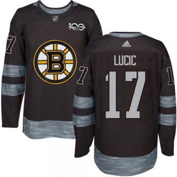 Adidas Bruins #17 Milan Lucic Black 1917-2017 100th Anniversary Stitched NHL Jersey