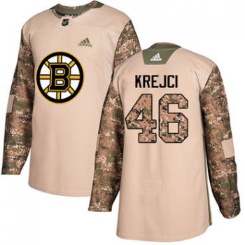 Adidas Bruins #46 David Krejci Camo Authentic 2017 Veterans Day Stitched NHL Jersey