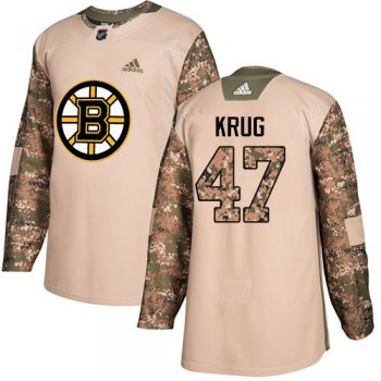 Adidas Bruins #47 Torey Krug Camo Authentic 2017 Veterans Day Stitched NHL Jersey