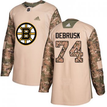 Adidas Bruins #74 Jake DeBrusk Camo Authentic 2017 Veterans Day Stitched NHL Jersey