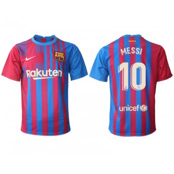 Men 2021-2022 Club Barcelona home aaa version red 10 Nike Soccer Jerseys1