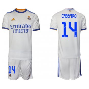Men 2021-2022 Club Real Madrid home white 14 Soccer Jerseys