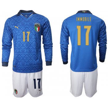 Men 2021 European Cup Italy home Long sleeve 17 soccer jerseys