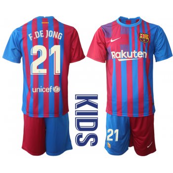 Youth 2021-2022 Club Barcelona home red 21 Nike Soccer Jerseys