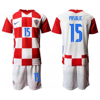 Men 2020-2021 European Cup Croatia home red 15 Nike Soccer Jersey
