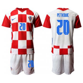 Men 2020-2021 European Cup Croatia home red 20 Nike Soccer Jersey