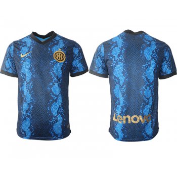 Men 2021-2022 Club Inter Milan home blue aaa versio blank Nike Soccer Jersey