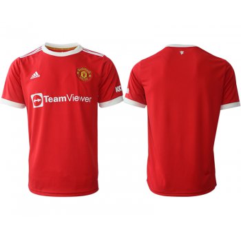 Men 2021-2022 Club Manchester United home red aaa version blank Adidas Soccer Jersey
