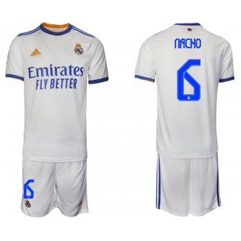 Men 2021-2022 Club Real Madrid home white 6 Soccer Jerseys