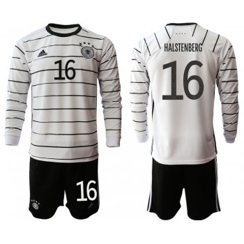 Men 2021 European Cup Germany home white Long sleeve 16 Soccer Jersey