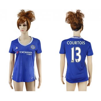 2016-17 Chelsea #13 COURTOIS Home Soccer Women's Blue AAA+ Shirt