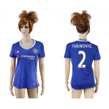 2016-17 Chelsea #2 IVANOVIC Home Soccer Women's Blue AAA+ Shirt