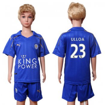 2016-17 Leicester City #23 ULLOA Home Soccer Youth Blue Shirt Kit