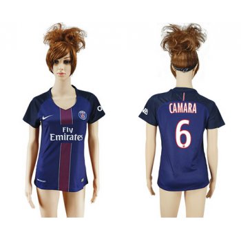 2016-17 Paris Saint-Germain #6 CAMARA Home Soccer Women's Navy Blue AAA+ Shirt