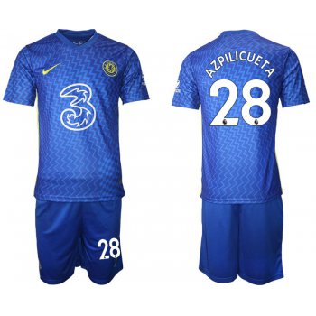 Men 2021-2022 Club Chelsea FC home blue 28 Nike Soccer Jersey