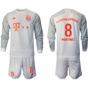 Men 2020-2021 club Bayern Munich away long sleeves 8 white Soccer Jerseys